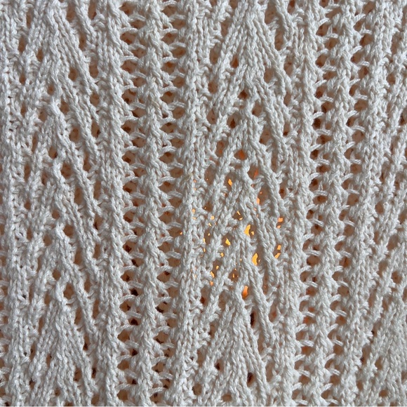BOZ Crochet Knit Top Cream Open Knit Boho Sweater Canada - Picture 3 of 8